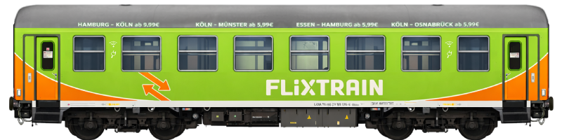 FlixTrain wagon 2 klasa stary